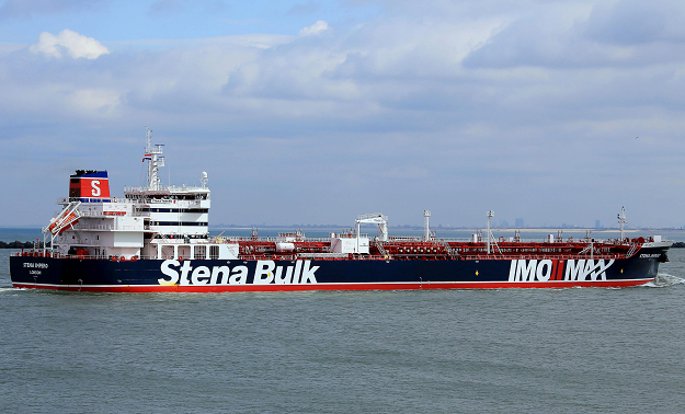 This handout photo made available on July 20, 2019, by Jan Verhoog shows the Stena Impero, a British-flagged tanker, off the coast of Europoort in Rotterdam on April 3, 2018. PHOTO: AFP