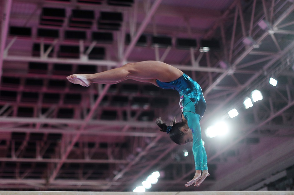 Guatemala's Ana Irene Palacios performs on the vault at the XVIII Pan American Games. PHOTO: Reuters