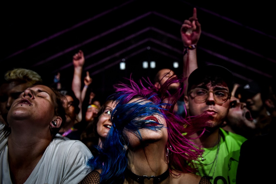 Concertgoers enjoy the music on the third day of the 2019 Alive Festival in Oeiras in the outskirts of Lisbon. PHOTO: Reuters