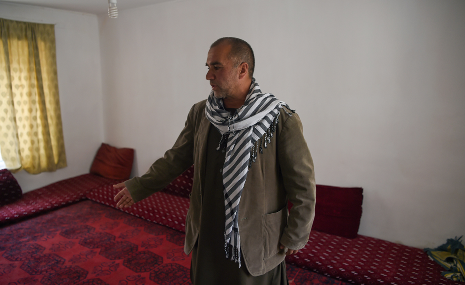 Gul Khan, 49, a former clerk to Ahmad Shah Massoud, shows Massoud's house in Jangalak village near Bazarak in Panjshir Province, north of the capital Kabul. Photo: AFP