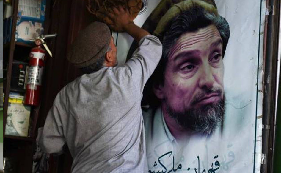 A portrait of Ahmad Shah Massoud, at a tea stall in Kabul. Photo: AFP