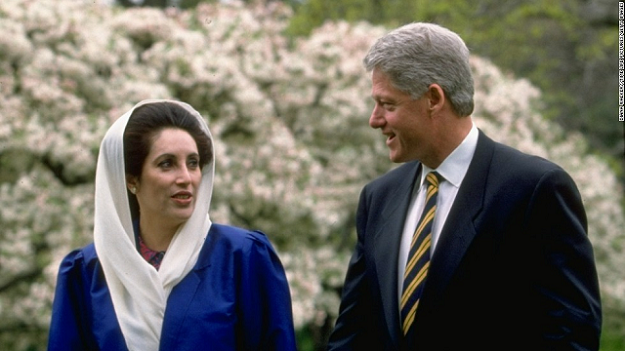 Benazir and Clinton.