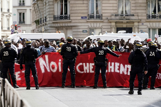The demonstrators want the French government to agree to an exceptional regularisation, which would legalise their status in France. PHOTO: AFP