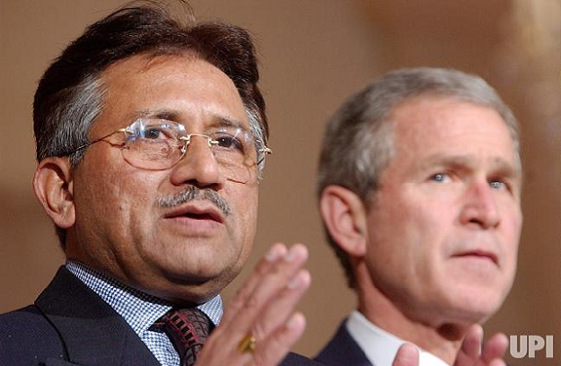 Musharraf and Bush.