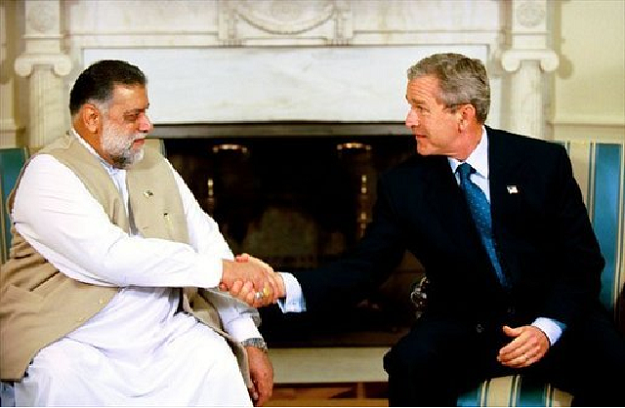 Zafarullah meeting Bush.