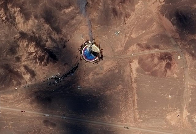 a satellite image shows what us officials say is the failed iranian rocket launch at the imam khomeini space center in northern iran august 29 2019 satellite image maxar photo reuters