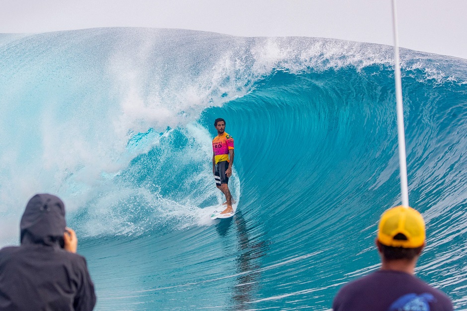  Brazil's surfer Filipe Toledo competes on the third day of the 2019 Tahiti Pro at Teahupoo. PHOTO: AFP