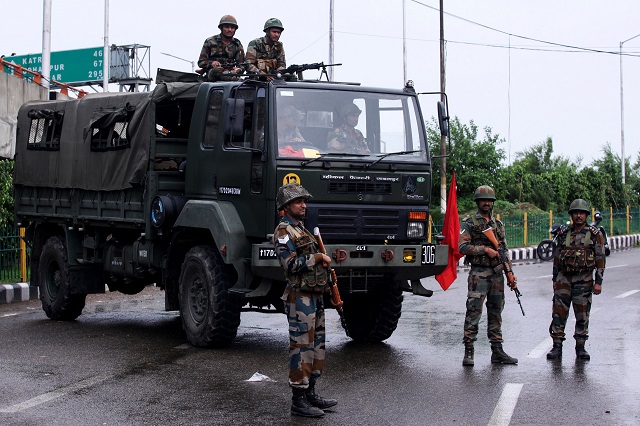 Indian occupying forces on alert in the region. -AFP