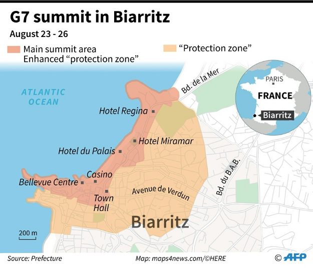 Security is high for the G7 in Biarritz. PHOTO: AFP