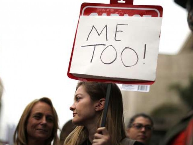 People participate in a 'MeToo' protest march for survivors of sexual assault and their supporters in Hollywood, Los Angeles, California, PHOTO: REUTERS