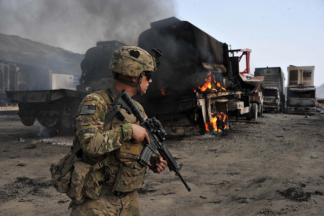 a us soldier after a suicide attack at the afghanistan pakistan border in nangarhar province in 2014 photo afp