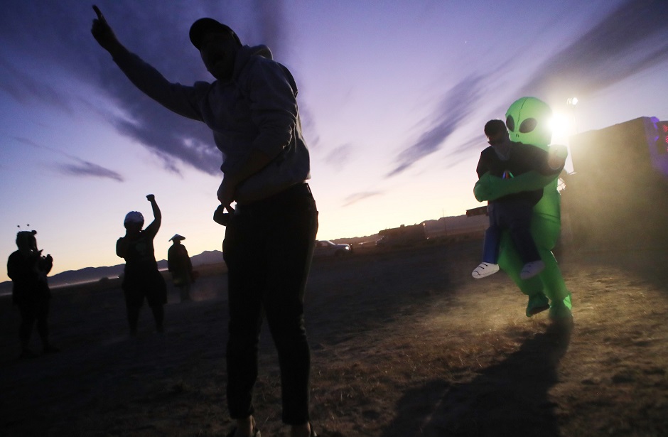 Revelers dancing at the event. PHOTO: AFP