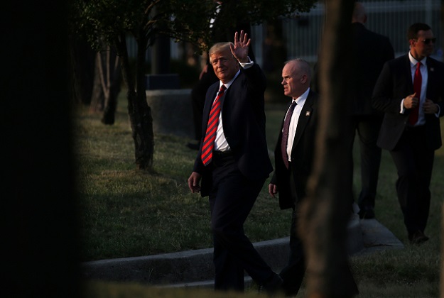 Trump as he arrives in Baltimore. PHOTO: Reuters