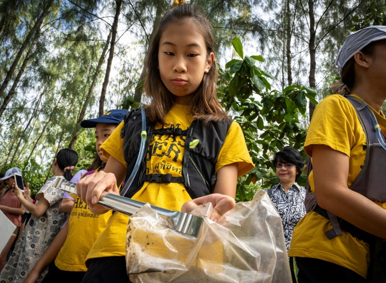 US-Thai youngster Lilly started campaigning at the age of eight after a seaside vacation in southern Thailand where she was horrified by a beach covered in rubbish. PHOTO: AFP