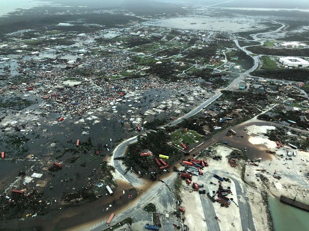 An aerial view shows devastation after hurricane Dorian hit the Abaco Islands in the Bahamas. PHOTO: Reuters