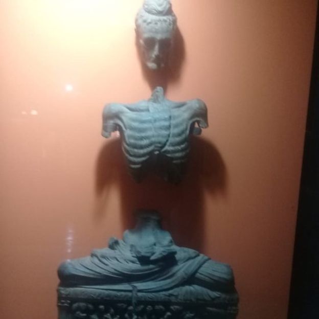 Remains of another statue of the 'Fasting Buddha', in Peshawar Museum (Photo: BBC Urdu)