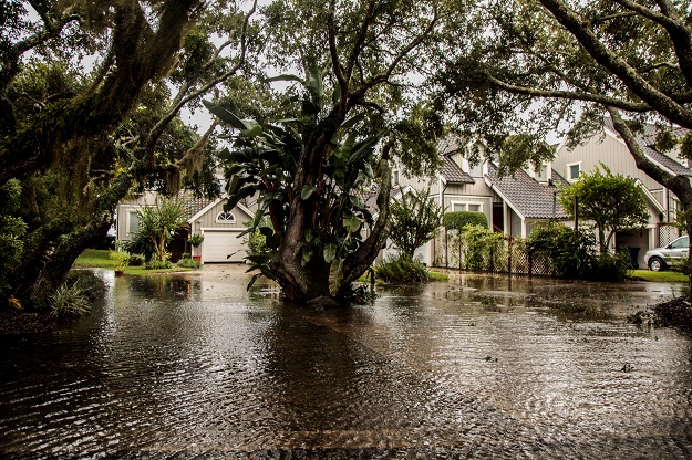 The area around houses is seen flooded due to Hurricane Dorian. PHOTO: Reuters