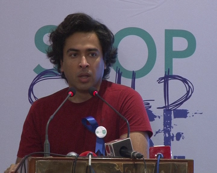 Shehzad Roy speaks at Stop Child Abuse