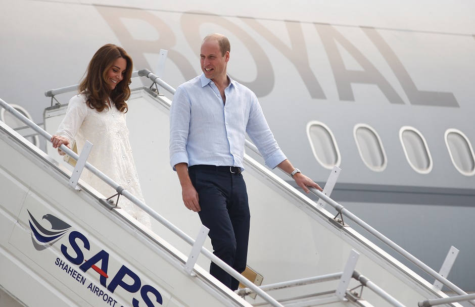 Britain's Prince William and Catherine, Duchess of Cambridge arrive in Lahore, Pakistan October 17, 2019 (Photo: Reuters)