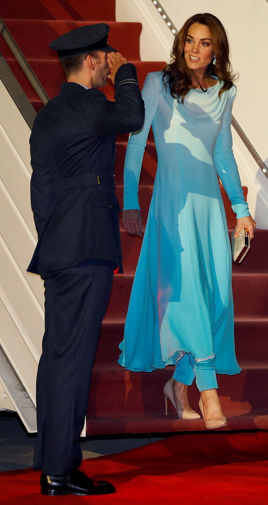 Britain's Catherine, Duchess of Cambridge, arrives in Islamabad, Pakistan October 14, 2019. PHOTO: REUTERS