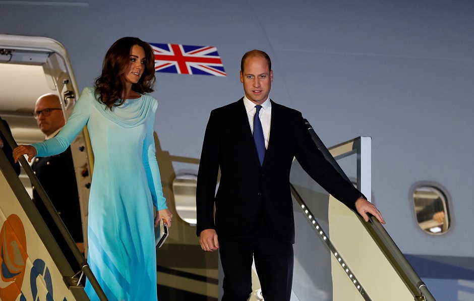 Britain's Prince William and Catherine, Duchess of Cambridge, arrive in Islamabad, Pakistan October 14, 2019. PHOTO: REUTERS