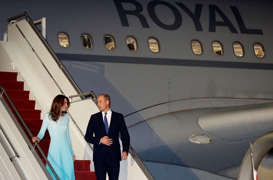 Britain's Catherine, Duchess of Cambridge, is welcomed as she arrives in Islamabad, Pakistan October 14, 2019. PHOTO: REUTERS