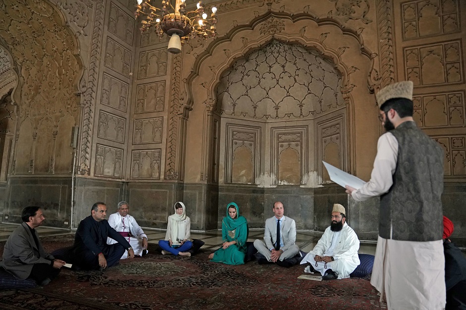 The Duke and Duchess taking part in an interfaith discussion. PHOTO: Reuters