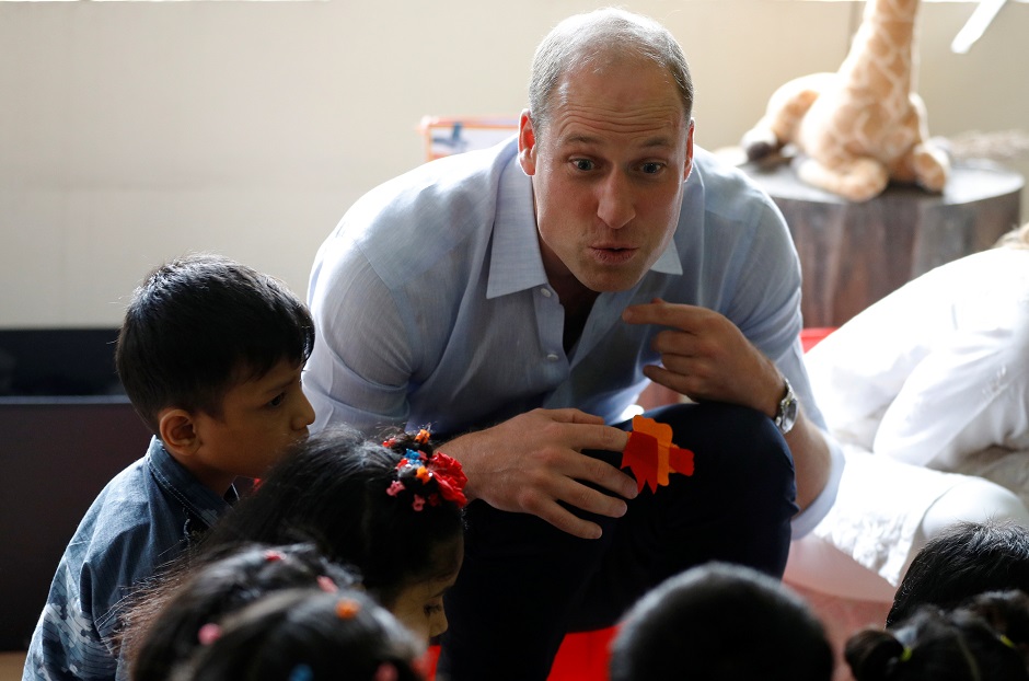 Britain's Prince William visit SOS Children's village in Lahore, Pakistan October 17, 2019 (Photo Reuters)