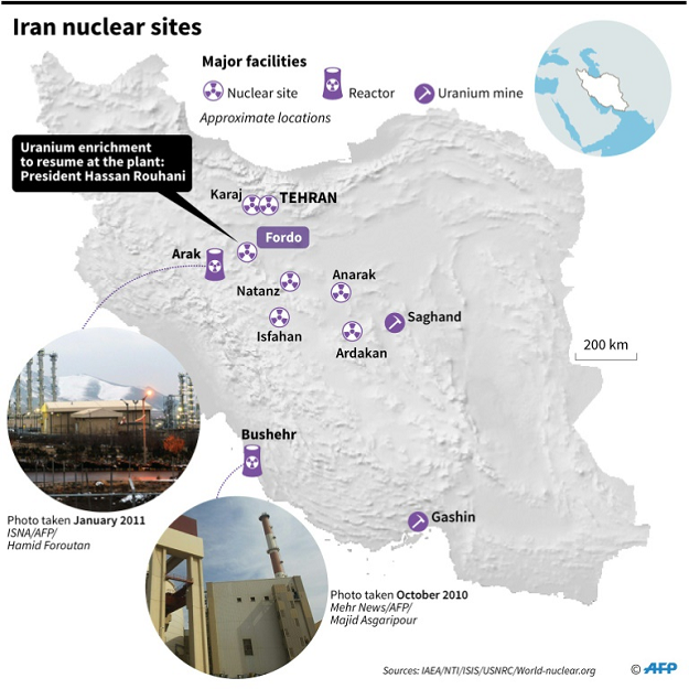 Iran nuclear sites. PHOTO: AFP