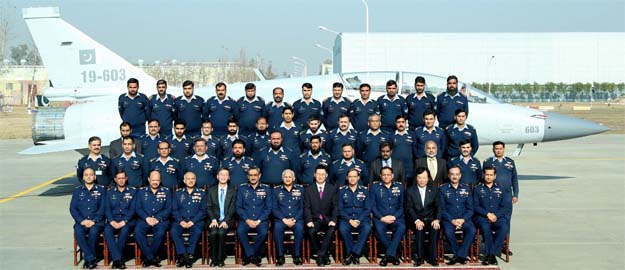 Air chief marshal and Chinese envoy along with other members of the production team. PHOTO: PN