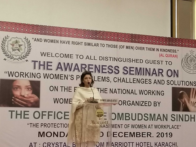 Academic, media consultant and trainer Dr Huma Baqai stressing the need for men to change their thinking.