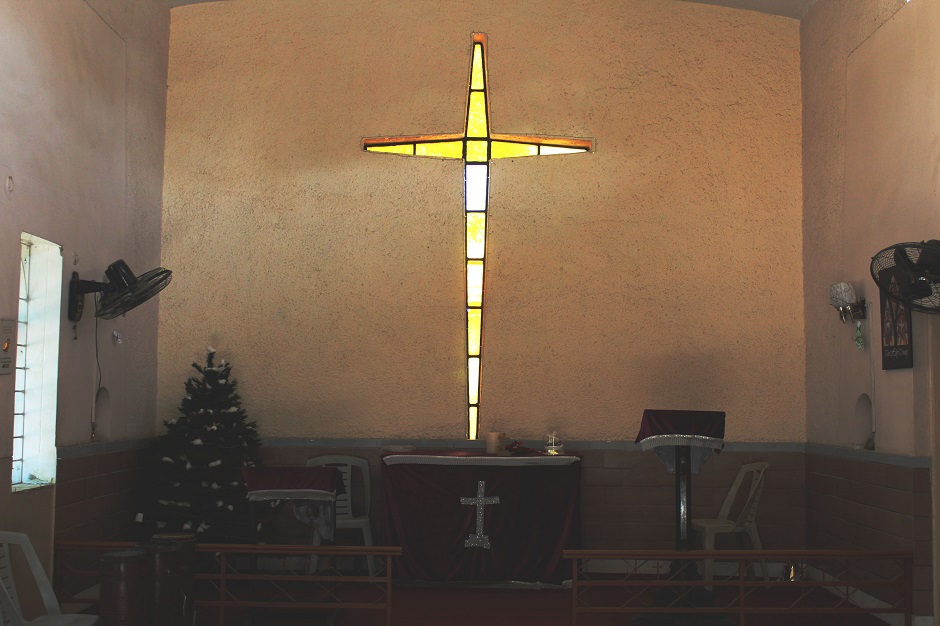 The chapel has been designed to symbolise the holy light penetrating the concrete walls of vice to give hope and aid the healing of rehab fellows.