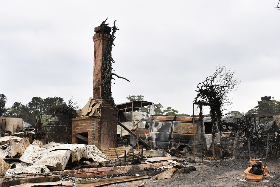  The burnt out remains of a house is seen from a bushfire in the Southern Highlands town of Wingello, Australia, January 6, 2020.PHOTO: REUTERS