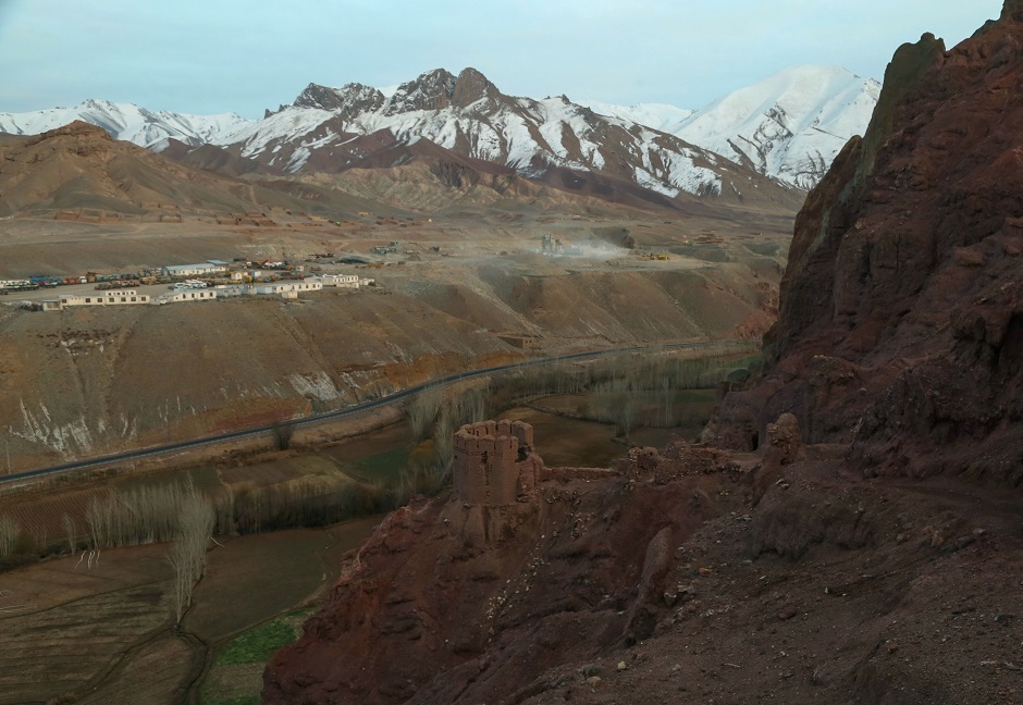 Remnants of the ancient settlement of Zuhak in a valley on the outskirts of Bamiyan. PHOTO: AFP