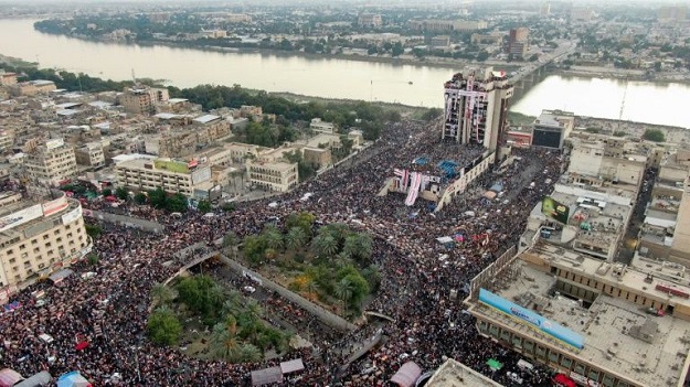 Baghdad's Tahrir Square has become a social experiment where conservative norms no longer apply.PHOTO: AFP