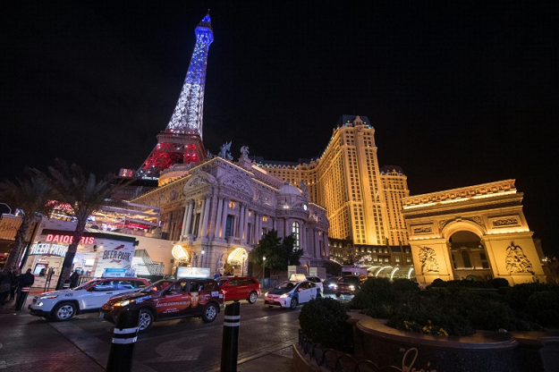 View of the Paris Las Vegas hotel which is the venue for Wednesday's Democratic presidential debate. PHOTO: AFP