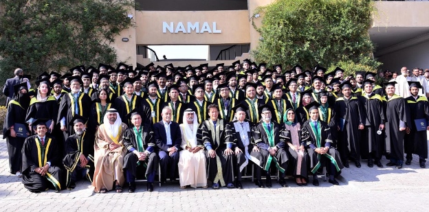 Premier Imran Khan poses for a group photo with NU students and faculty members. PHOTO: INP