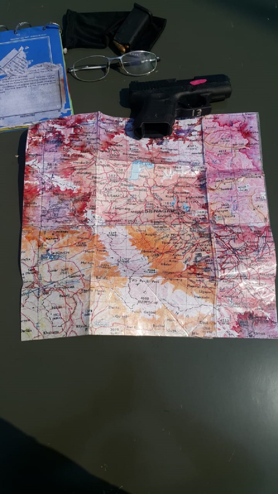Map recovered from downed Indian pilot. PHOTO: EXPRESS