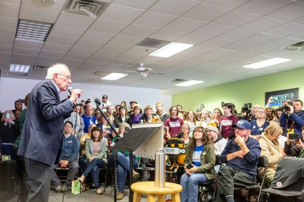 Democratic presidential candidate Senator Bernie Sanders holds only a slight lead over former vice president Joe Biden. PHOTO: AFP 