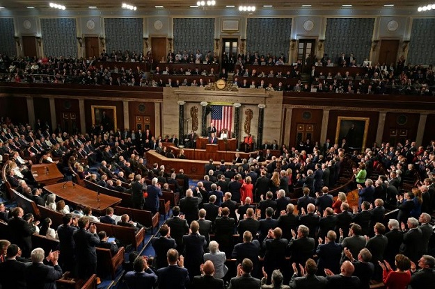 US President Donald Trump delivered a State of the Union address that the stage for his re-election bid later this year. PHOTO: AFP