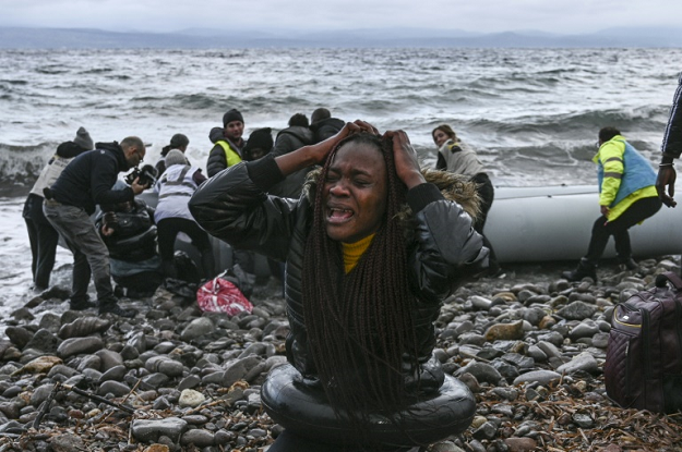 Migrants were also arriving on Greek islands from Turkey. PHOTO: AFP